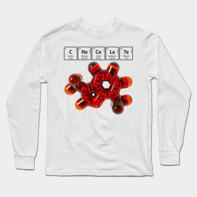 CHoCoLaTe and Theobromine Molecule Long Sleeve T-Shirt by sciencenotes